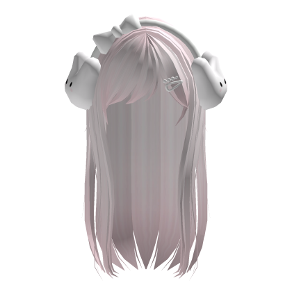 Pink Kawaii Vkei Moe Hair W/ White Bunny Headband