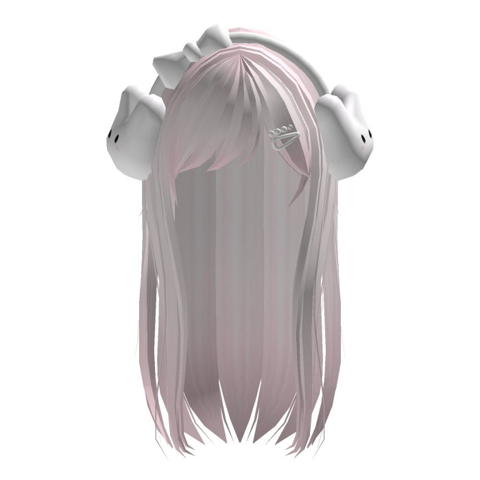 Pink Kawaii Vkei Moe Hair W/ White Bunny Headband