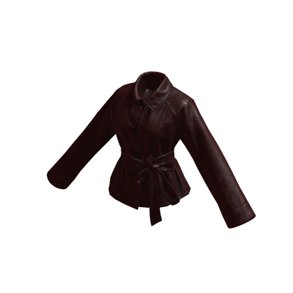 Wrapped Bow Leather Jacket Red