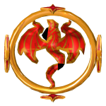 Flying 24k Gold Crimson Dragon Crown