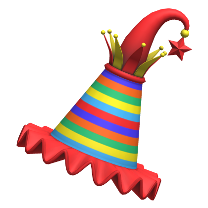 Rainbow Striped Clown Colorful Goofy Party Hat Roblox item