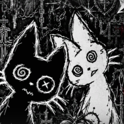 Emo Cat Goth Black Cute Psycho Background
