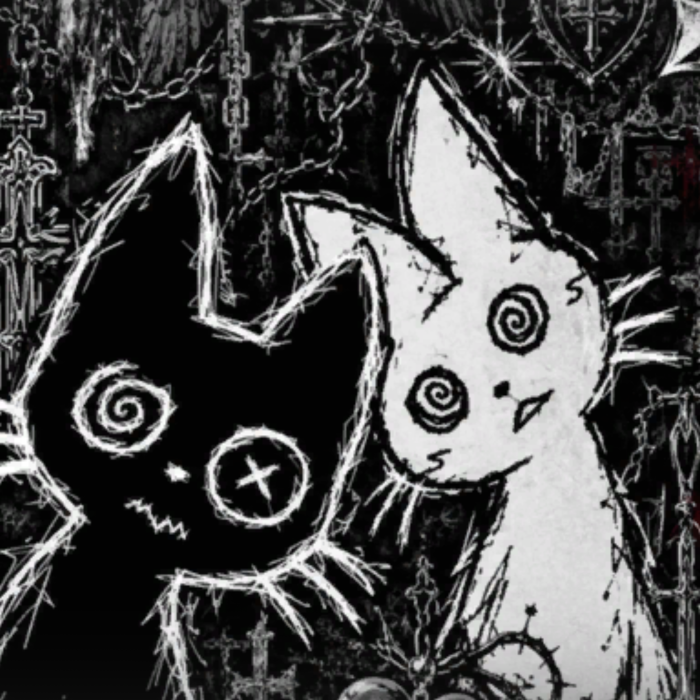 Emo Cat Goth Black Cute Psycho Background