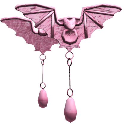 Halloween Pink Bat Earrings 