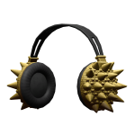 Gold grunge spikey headphones