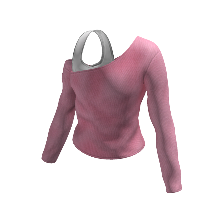 Baby pink off shoulder shirt with white top
