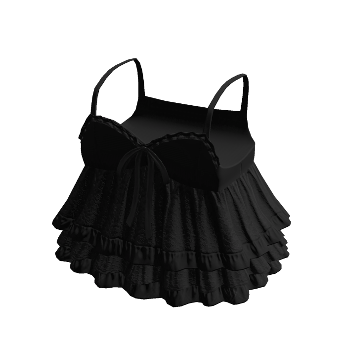 3.0 Black Cute Ruffled Babydoll Dress Angel Doll