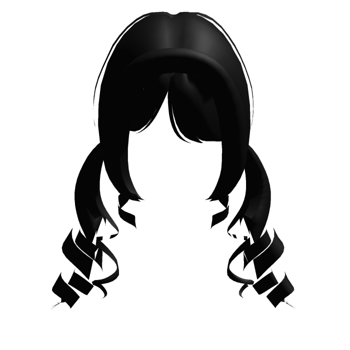 Messy Anime Pigtails with Blunt Bangs (Black)