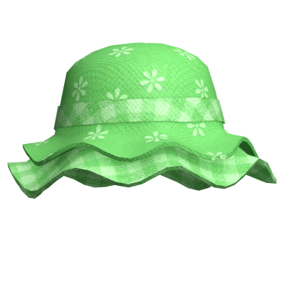 green flannel ruffle hat thumbnail