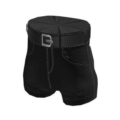 Outline Denim Shorts - Black
