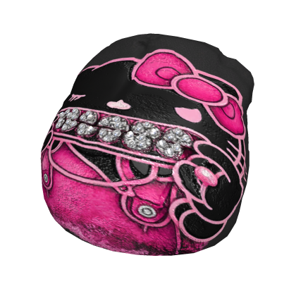 Pink and black grill kitty beanie . ♡ Roblox item