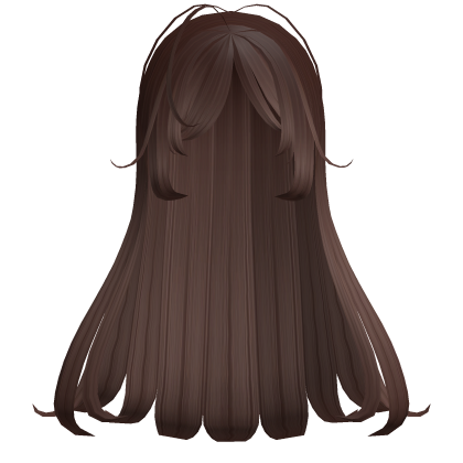 brown wispy flowy long hair w anime bangs Roblox item