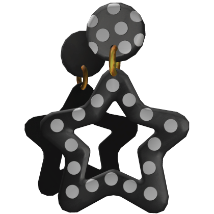 Star Polka Dot Earrings In Black Roblox item