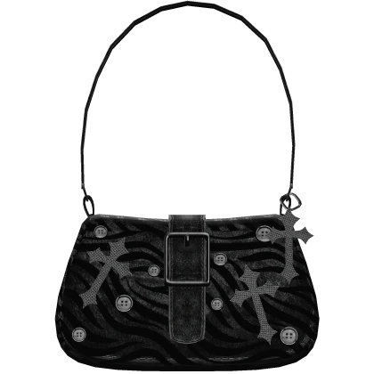 black zebra scene 2000s goth emo mcbling bag purse | Roblox Item