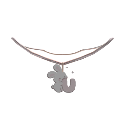 cute u pink bunny initial necklace 1.0