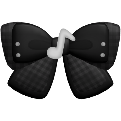  ノ꒰ Cute Musical Note Bow Hairclip in Black ꒱ Roblox item