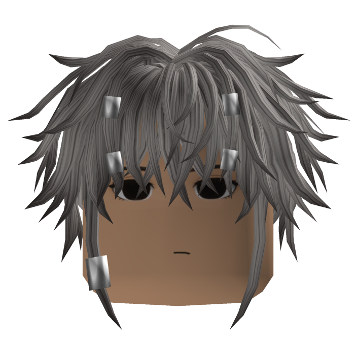 Messy Layered Hair w/ Cuffs (Gray)