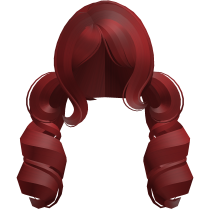 princess big swirly curls low ponytails red