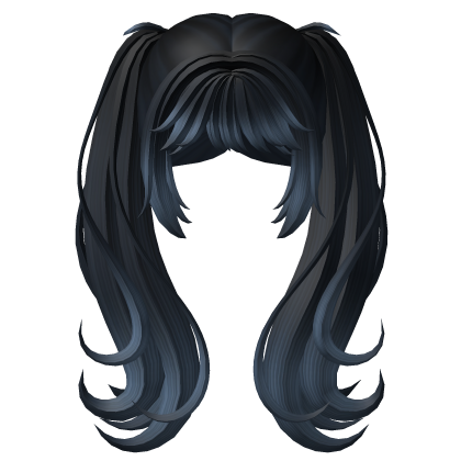 ⋆✮Long Flowy Blue Y2K Pigtails w/ Bangs Roblox item