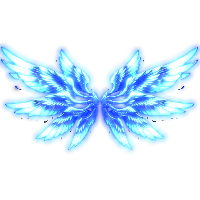 Glowing Ice Blue Angel Seraphim Wings (Emissive)