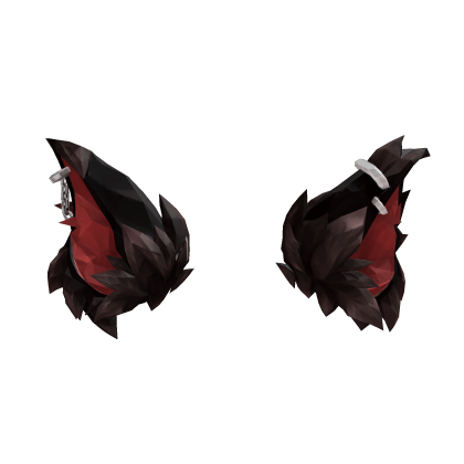 red stylized fluffy furry dragon bat ears