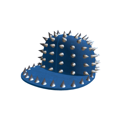 Blue Metal Spiked Snapback Baseball Hat