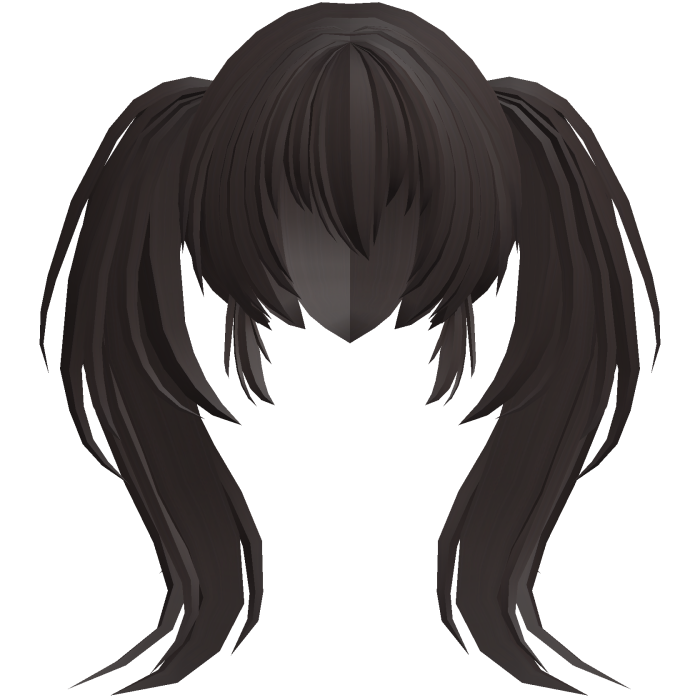 fluffy moe anime long ponytails brown