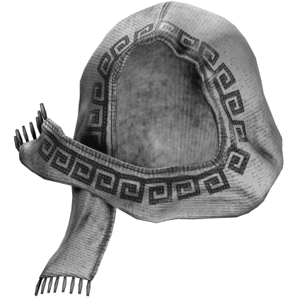 White & Chrome Luxury Flowy Headscarf Hood | Roblox Item