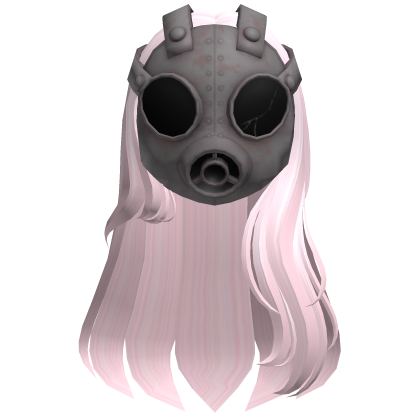 Creepy Goth Gas Mask Long Pink Hair Roblox item