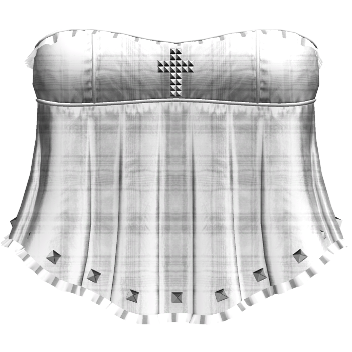 Gothic White Plaid Ruffle Dress