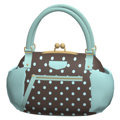 Cute Teal & Brown Polka Dot Handbag Shoulder Bag