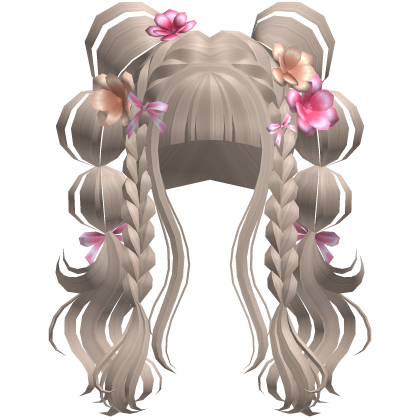 Blossoming Angelic Floral Curly Pigtails Blonde