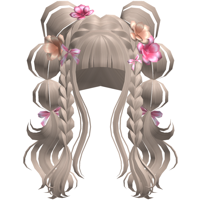 Blossoming Angelic Floral Curly Pigtails Blonde