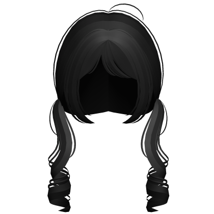 soft cutesy curly pigtails in black  Roblox item