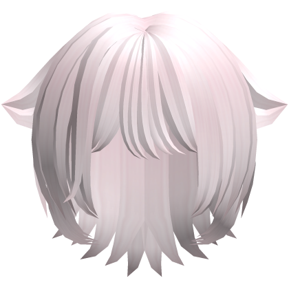 cute short anime cat girl hair in pastel pink