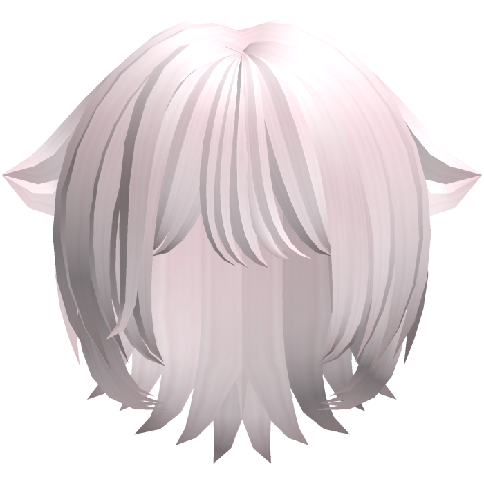 cute short anime cat girl hair in pastel pink