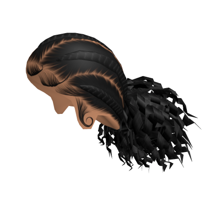  Braided Curly Low Ponytail [Black] Roblox item