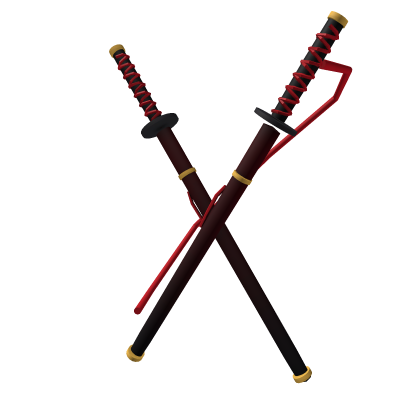 Black Red Twin Katana Set