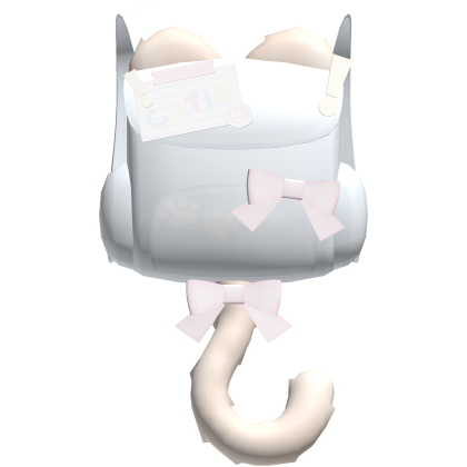♡ kawaii blue kitty backpack w pastel blonde tail