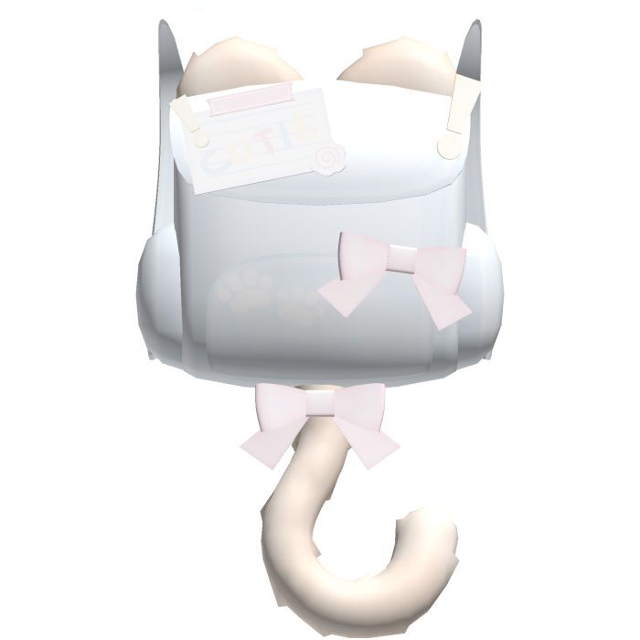 ♡ kawaii blue kitty backpack w pastel blonde tail
