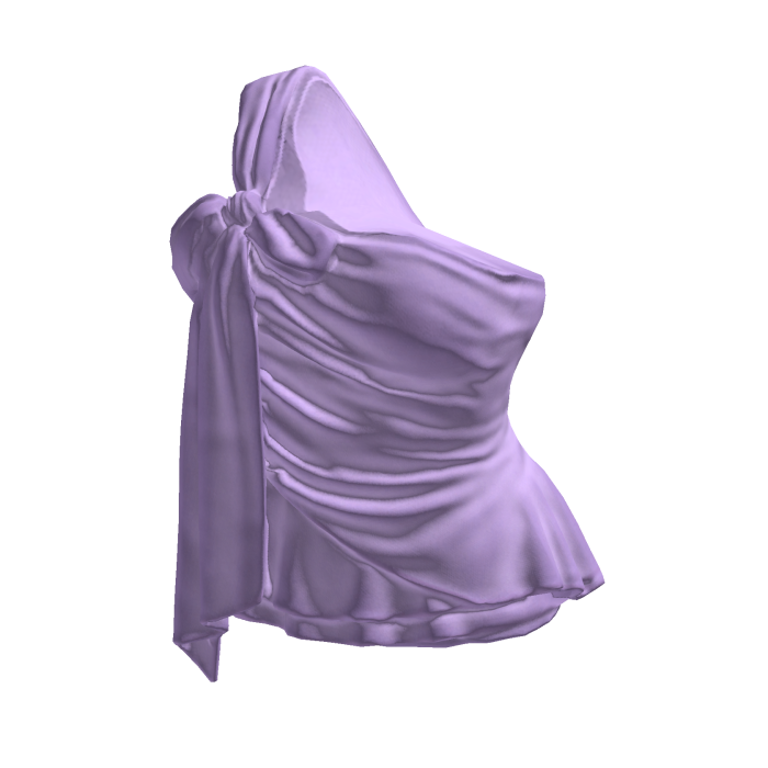 Draped Top with Bow and Ruffle Hem (Lavender)