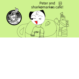 peter and SharkoMarkos cafe