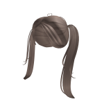 cutesy sweet doll brown pigtails w/ curtain bangs