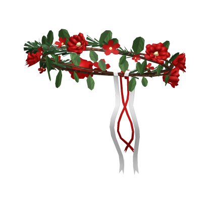 Dainty Bow Flower Crown (Red) Roblox item