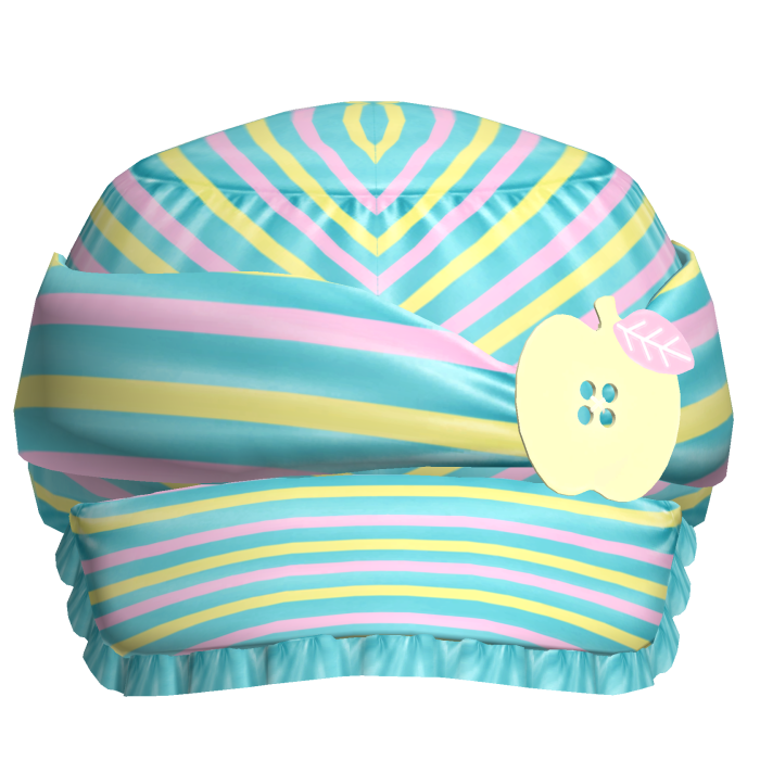 Cute 2000s Gyaru Apple Button In Blue Yellow Pink