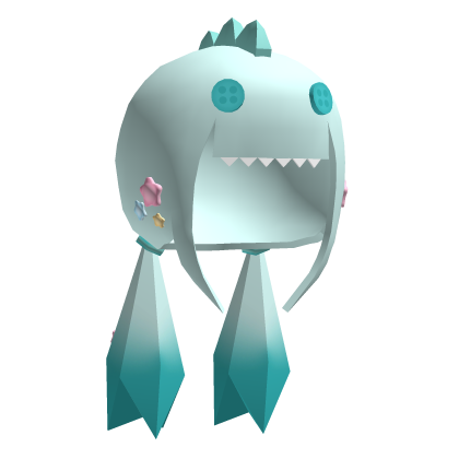 wii mii low poly silly blue dino pigtails hair Roblox item