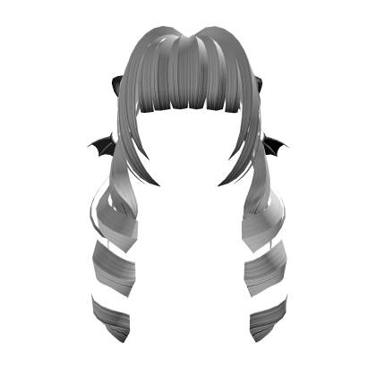 Cute Vampire Bat Girl White Drill Curl hair Roblox item