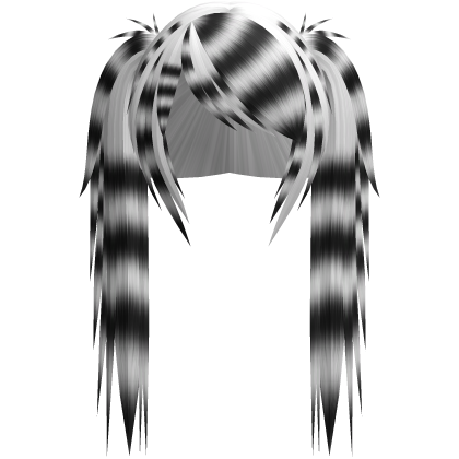 Long Twin Tails Spiky Bangs Scene Black White Emo Roblox item