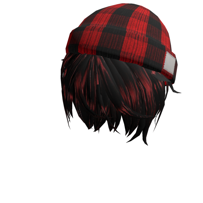 Aesthetic Blood Red Messy Anime Hair w/ Red Beanie