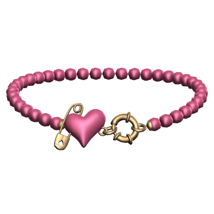 Pearl Heart Gold Necklace Cute Elegant Pink [FREE] Roblox item render